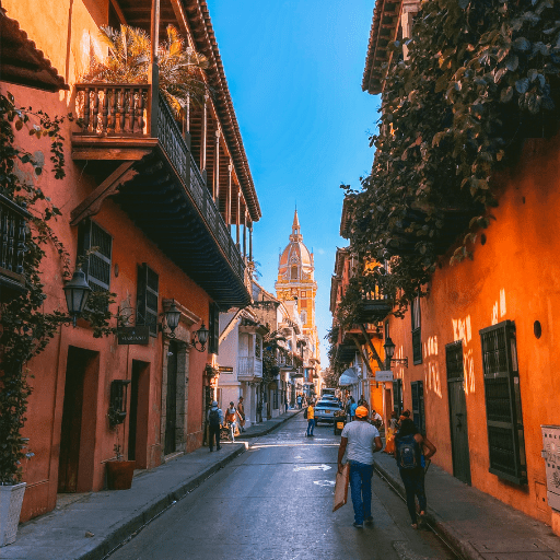 Ruas coloridas de Cartagena, Colômbia